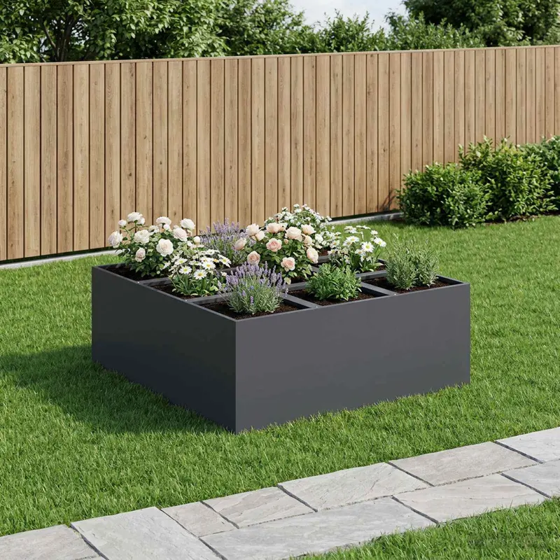 Vidaxl plantenbak antraciet 100 x 100 x 30 cm koudgewalst staal