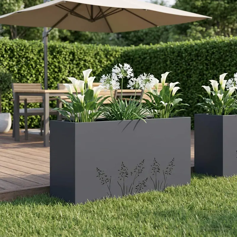 Vidaxl plantenbak antraciet 100 x 20 x 49 cm koudgewalst staal
