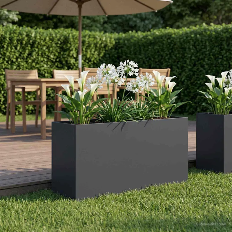 Vidaxl plantenbak antraciet 100 x 30 x 40 cm koudgewalst staal