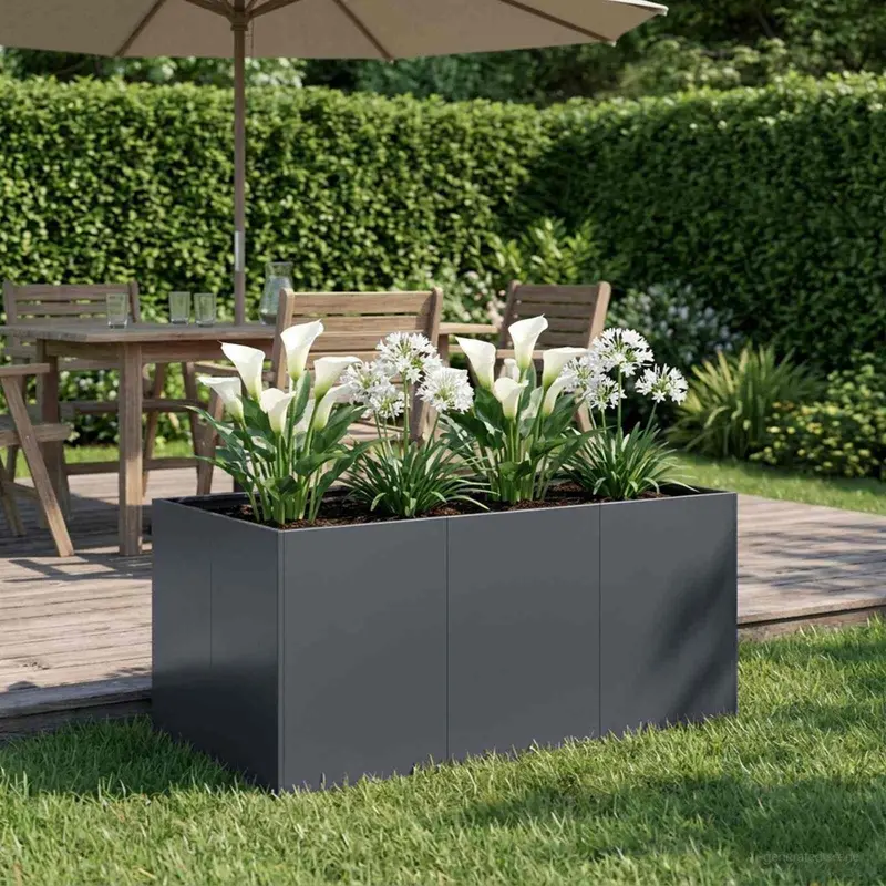 Vidaxl plantenbak antraciet 120 x 80 x 60 cm koudgewalst staal