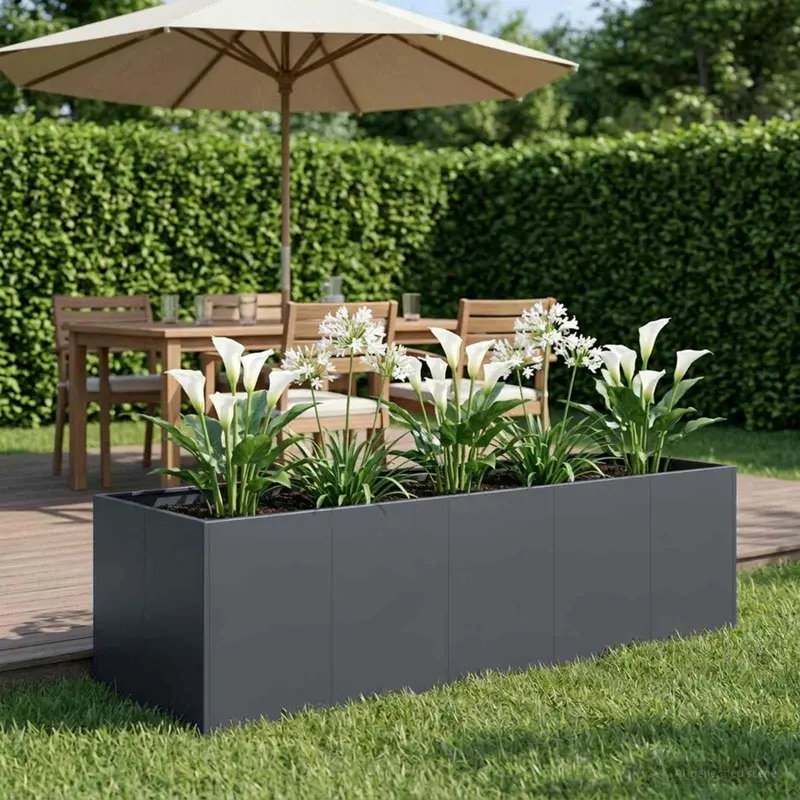 Vidaxl plantenbak antraciet 200 x 80 x 60 cm koudgewalst staal