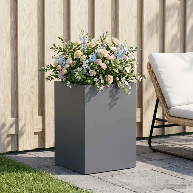 Vidaxl plantenbak antraciet 40 x 40 x 60 cm koudgewalst staal