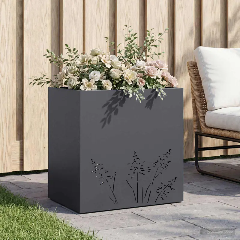 Vidaxl plantenbak antraciet 50 x 30 x 49 cm koudgewalst staal