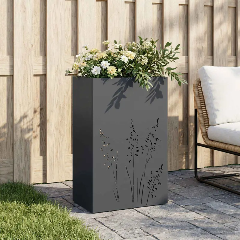Vidaxl plantenbak antraciet 50 x 30 x 75 cm koudgewalst staal