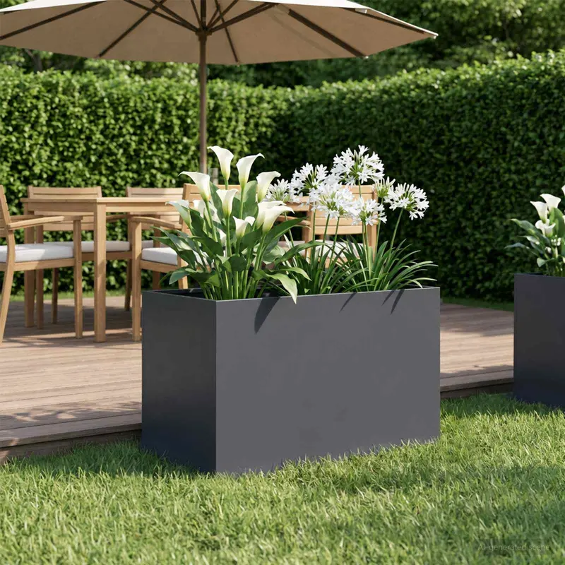 Vidaxl plantenbak antraciet 50 x 40 x 40 cm koudgewalst staal