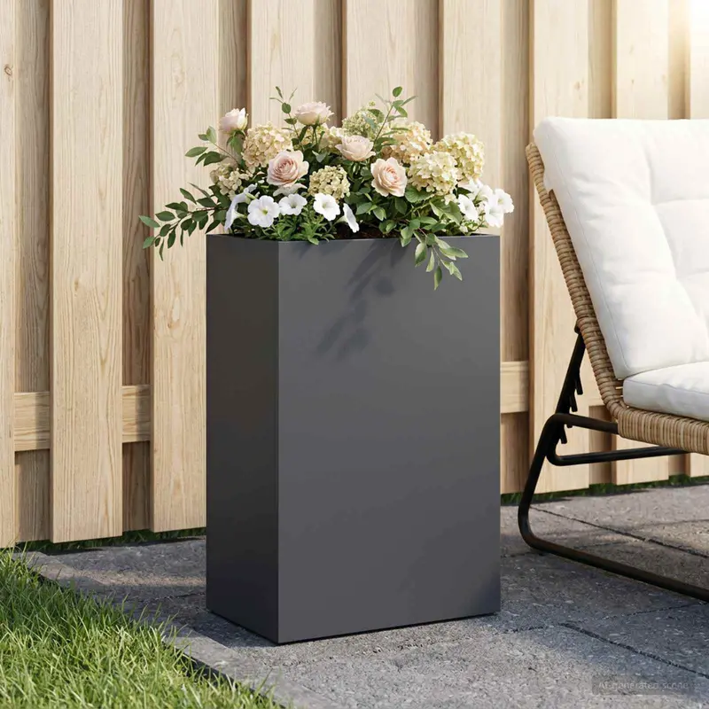 Vidaxl plantenbak antraciet 50 x 40 x 75 cm koudgewalst staal