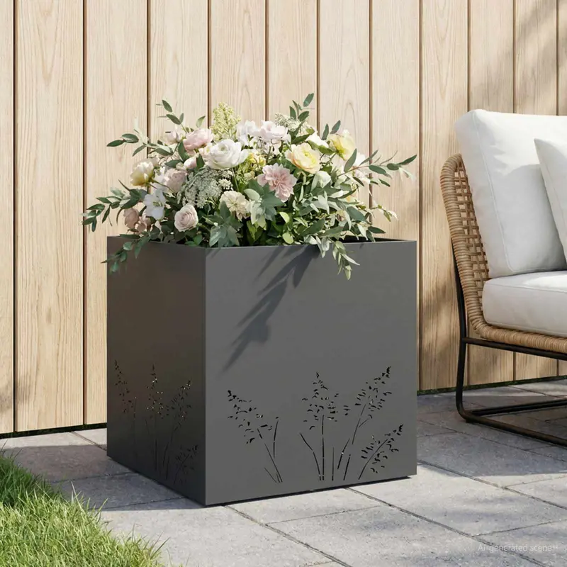 Vidaxl plantenbak antraciet 50 x 50 x 49 cm koudgewalst staal