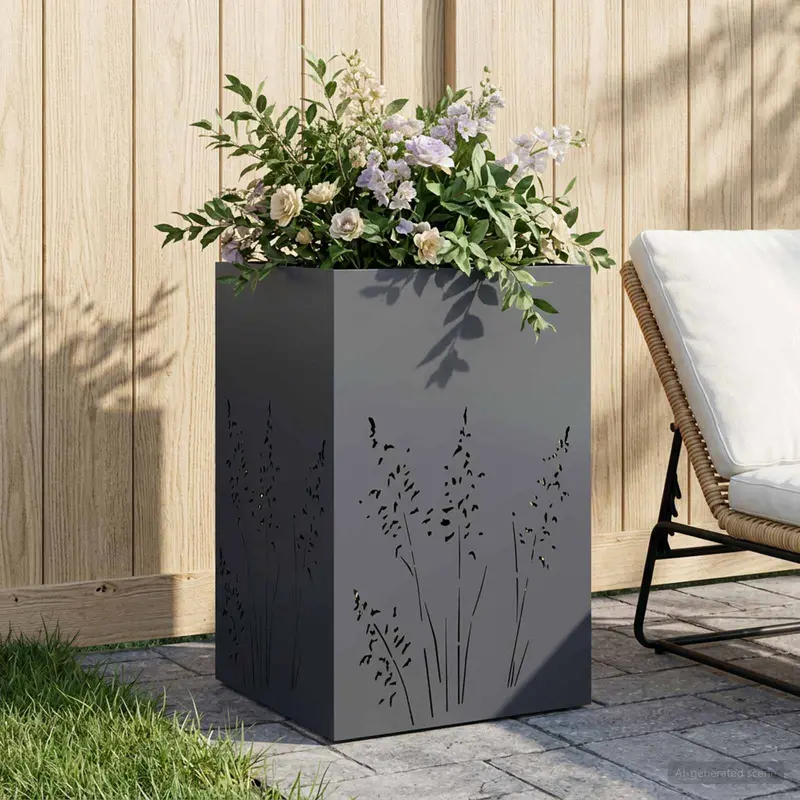 Vidaxl plantenbak antraciet 50 x 50 x 75 cm koudgewalst staal