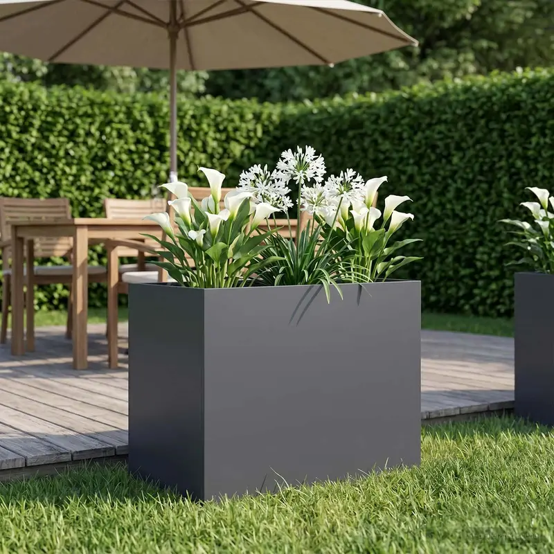 Vidaxl plantenbak antraciet 60 x 40 x 50 cm koudgewalst staal