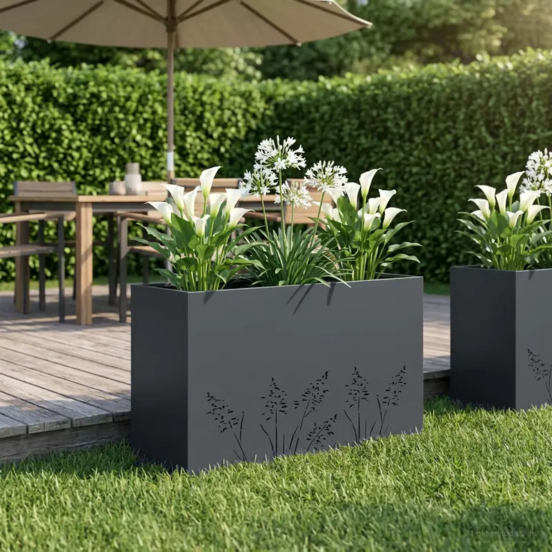 Vidaxl plantenbak antraciet 80 x 20 x 49 cm koudgewalst staal