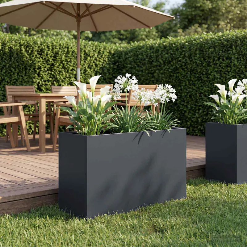 Vidaxl plantenbak antraciet 80 x 40 x 50 cm koudgewalst staal