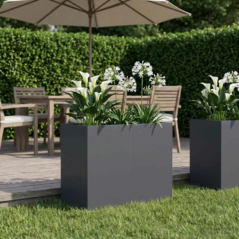 Vidaxl plantenbak antraciet 80 x 40 x 60 cm koudgewalst staal