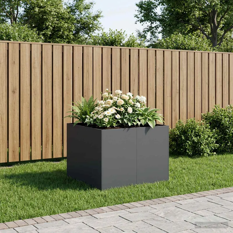 Vidaxl plantenbak antraciet 80 x 80 x 60 cm koudgewalst staal