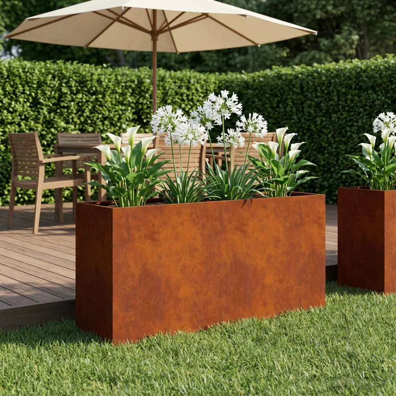 Vidaxl plantenbak roestkleurig 100 x 30 x 40 cm weervast staal