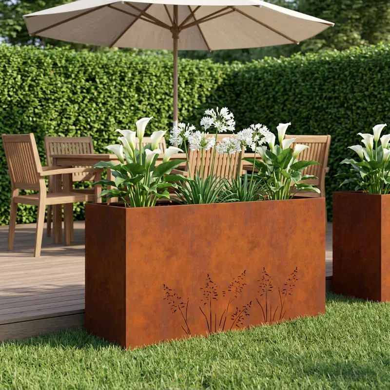 Vidaxl plantenbak roestkleurig 100 x 30 x 49 cm weervast staal