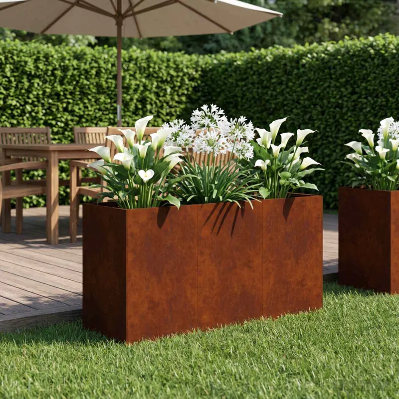 Vidaxl plantenbak roestkleurig 120 x 40 x 60 cm weervast staal