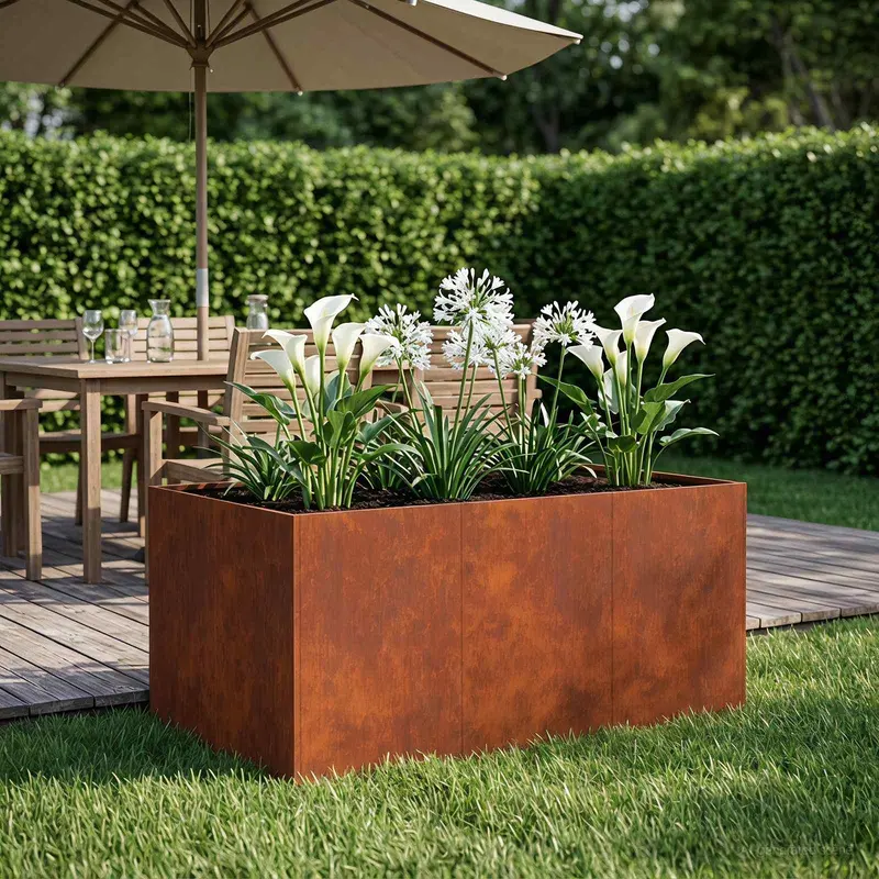 Vidaxl plantenbak roestkleurig 120 x 80 x 60 cm weervast staal