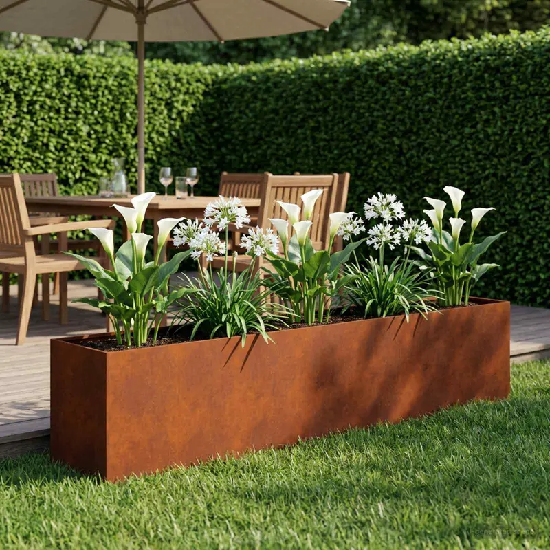 Vidaxl plantenbak roestkleurig 280 x 40 x 60 cm weervast staal