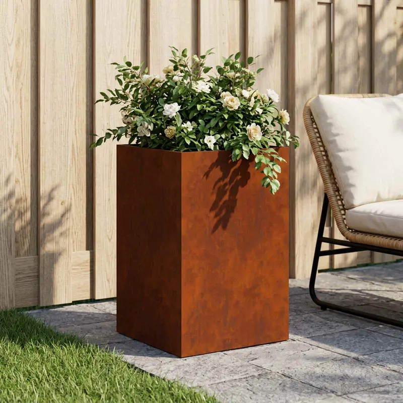 Vidaxl plantenbak roestkleurig 40 x 40 x 60 cm weervast staal