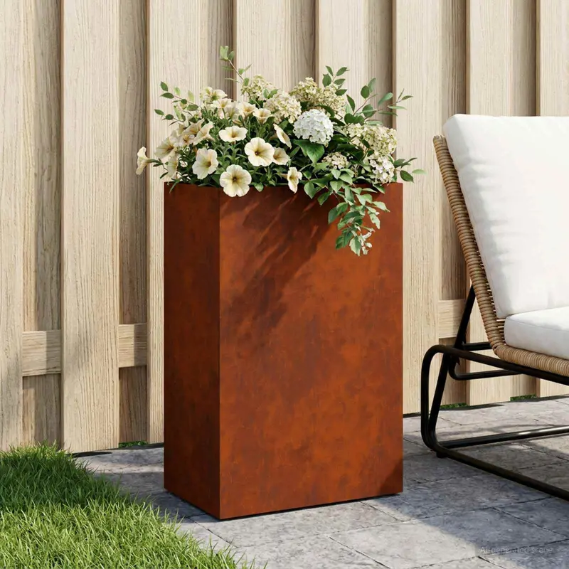 Vidaxl plantenbak roestkleurig 50 x 40 x 75 cm weervast staal