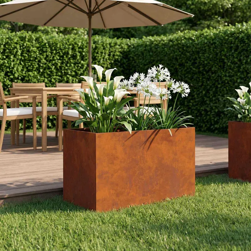Vidaxl plantenbak roestkleurig 60 x 40 x 40 cm weervast staal