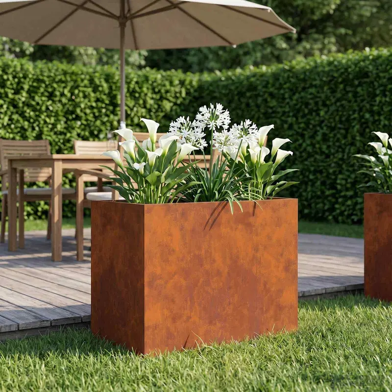 Vidaxl plantenbak roestkleurig 60 x 40 x 50 cm weervast staal