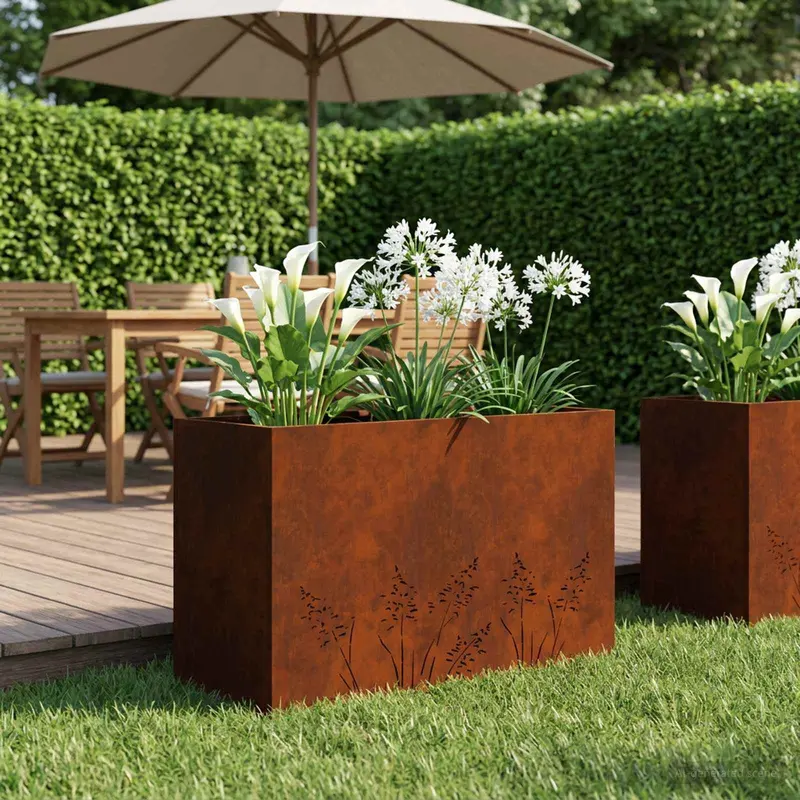 Vidaxl plantenbak roestkleurig 80 x 30 x 49 cm weervast staal
