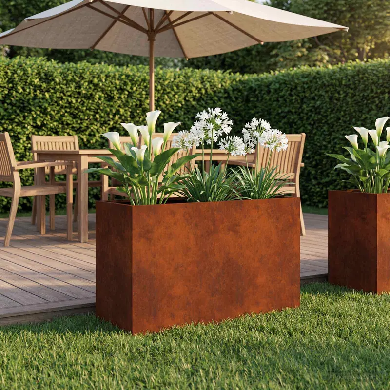 Vidaxl plantenbak roestkleurig 80 x 30 x 50 cm weervast staal