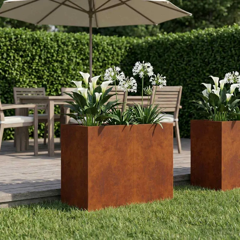 Vidaxl plantenbak roestkleurig 80 x 40 x 60 cm weervast staal
