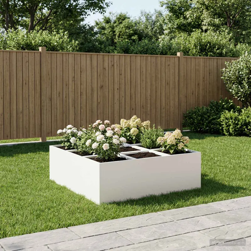 Vidaxl plantenbak wit 100 x 100 x 30 cm koudgewalst staal