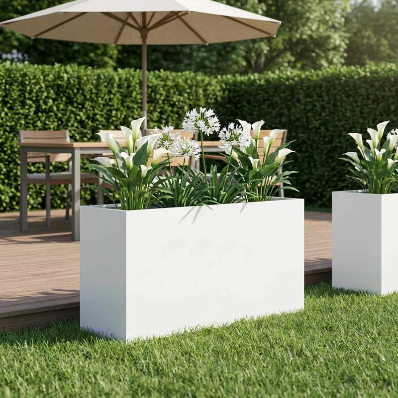 Vidaxl plantenbak wit 100 x 30 x 50 cm koudgewalst staal