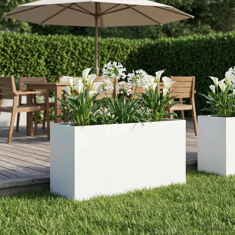 Vidaxl plantenbak wit 120 x 40 x 60 cm koudgewalst staal