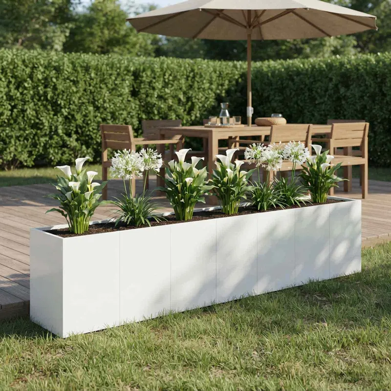 Vidaxl plantenbak wit 280 x 40 x 60 cm koudgewalst staal