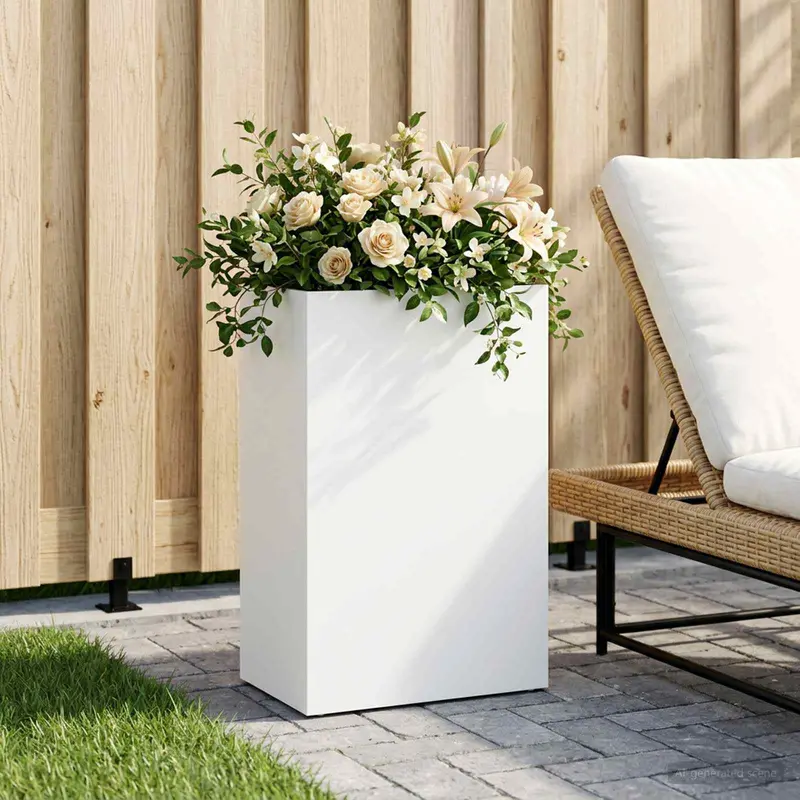 Vidaxl plantenbak wit 50 x 40 x 75 cm koudgewalst staal