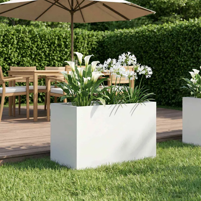 Vidaxl plantenbak wit 60 x 40 x 40 cm koudgewalst staal
