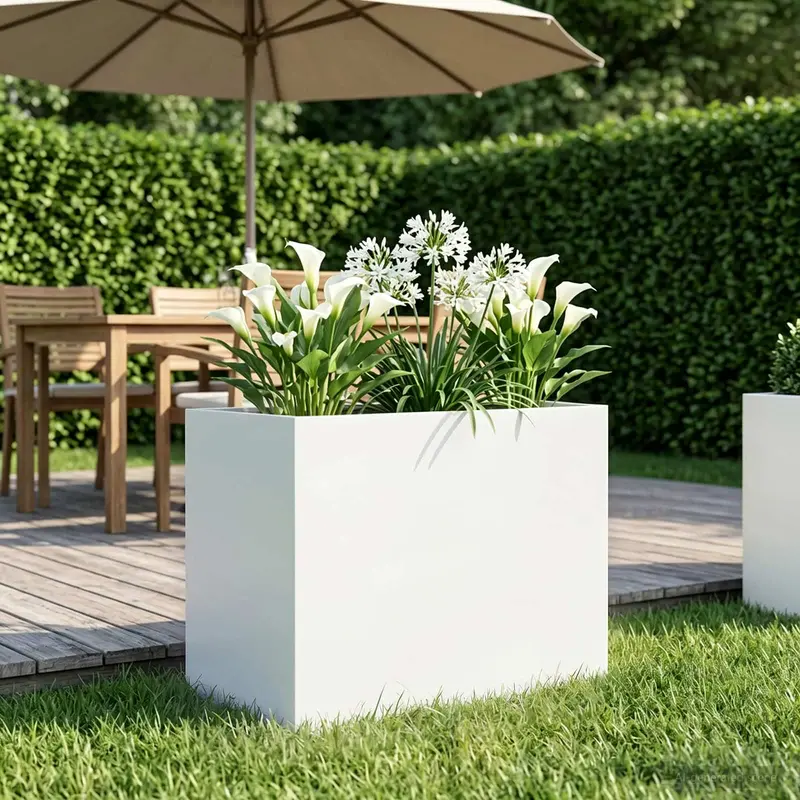 Vidaxl plantenbak wit 60 x 40 x 50 cm koudgewalst staal