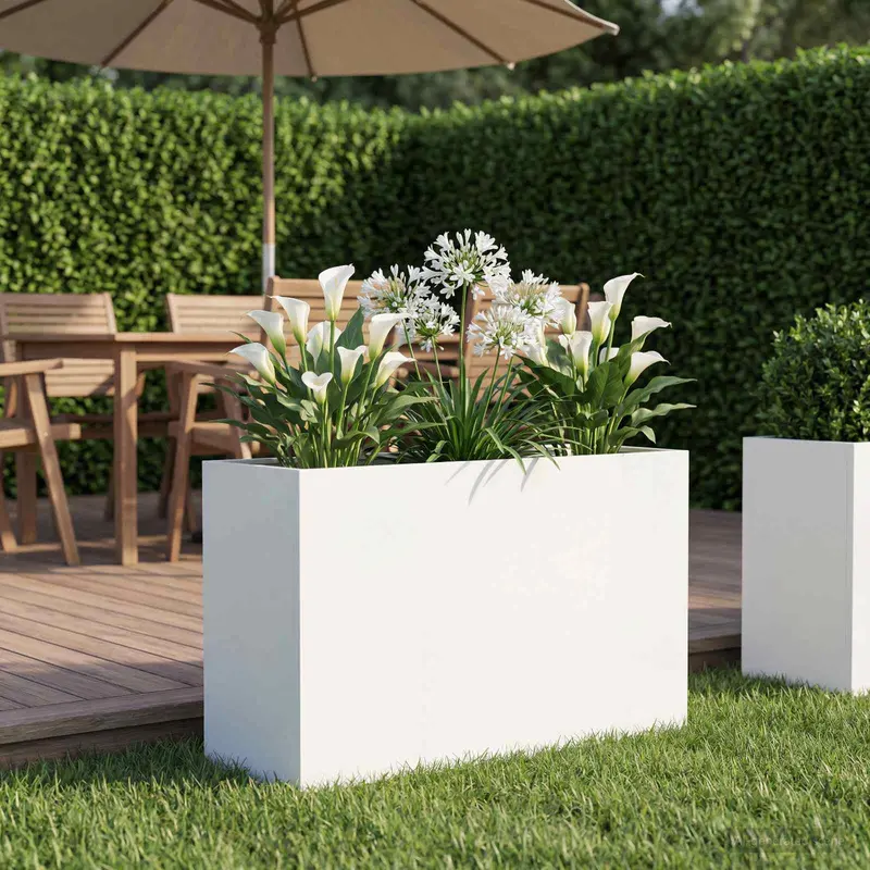 Vidaxl plantenbak wit 80 x 40 x 50 cm koudgewalst staal