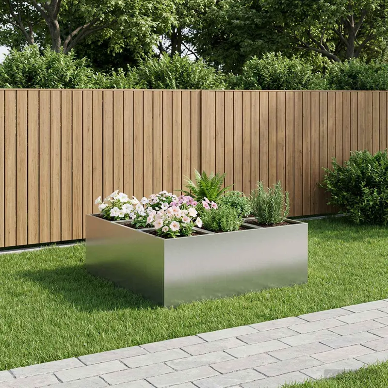 Vidaxl plantenbak zilver 100 x 100 x 50 cm gegalvaniseerd staal