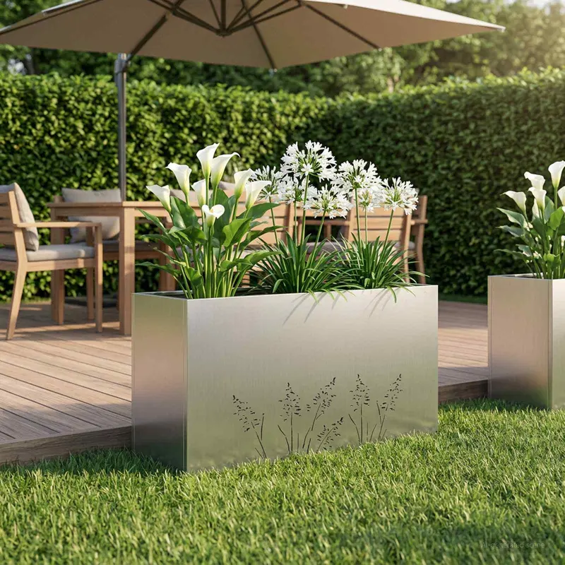 Vidaxl plantenbak zilver 100 x 20 x 49 cm gegalvaniseerd staal