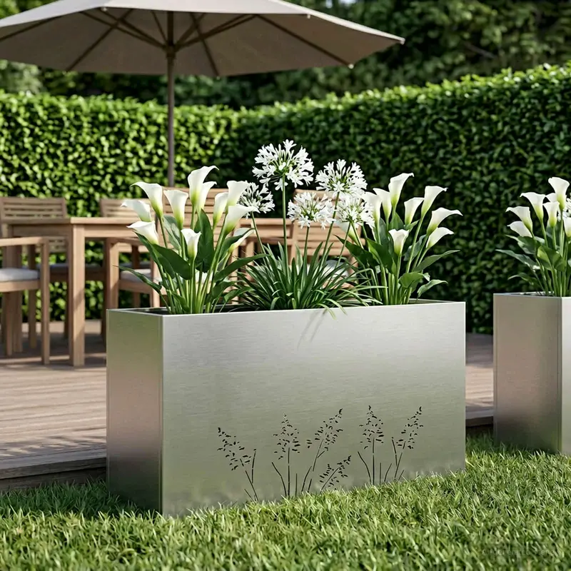 Vidaxl plantenbak zilver 100 x 20 x 49 cm roestvrij staal