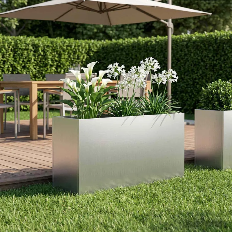 Vidaxl plantenbak zilver 100 x 30 x 40 cm gegalvaniseerd staal