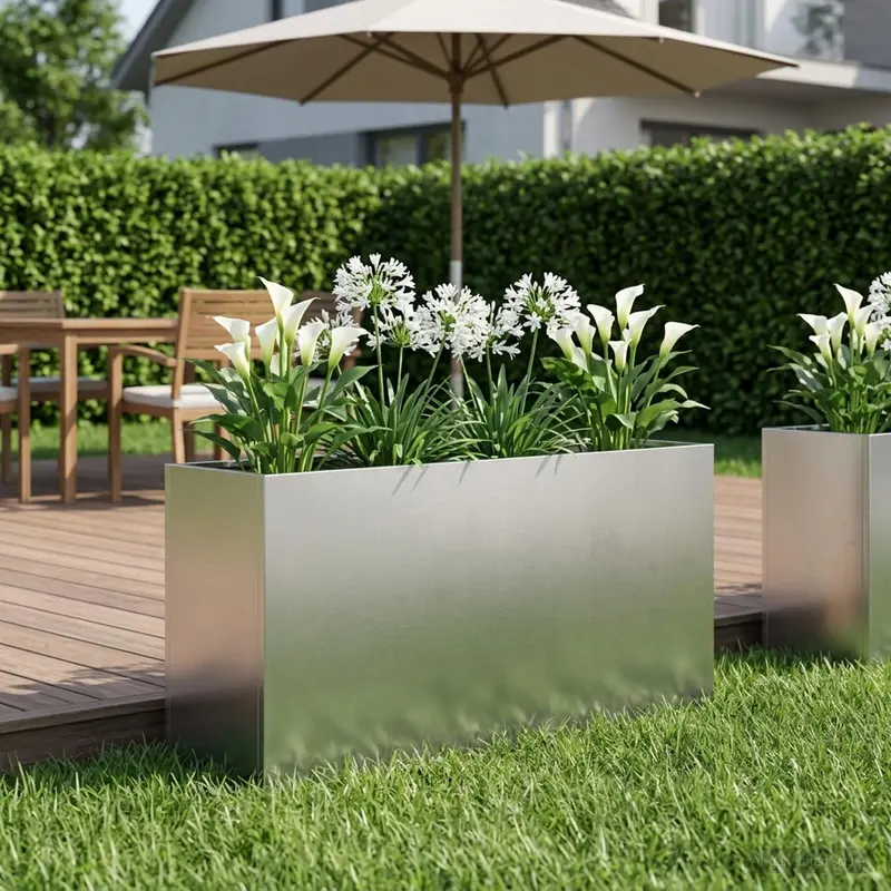 Vidaxl plantenbak zilver 100 x 30 x 50 cm roestvrij staal