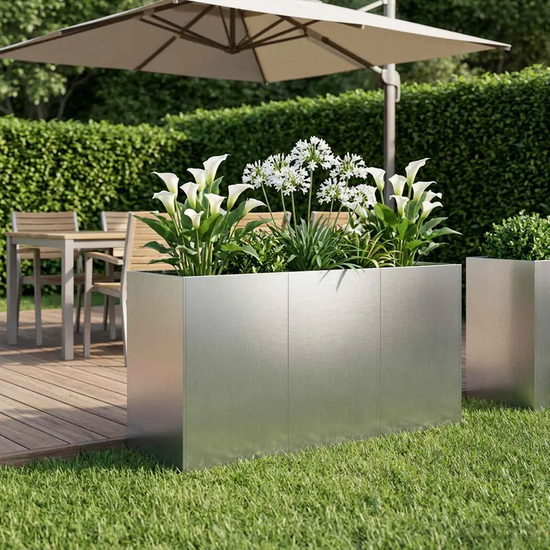 Vidaxl plantenbak zilver 120 x 40 x 60 cm gegalvaniseerd staal