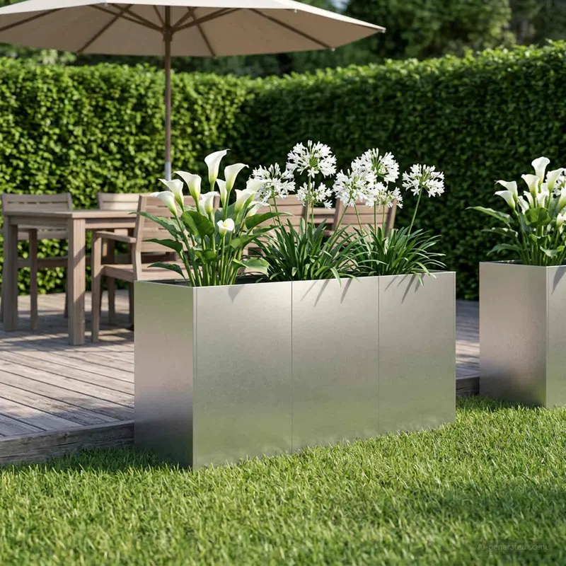 Vidaxl plantenbak zilver 120 x 40 x 60 cm roestvrij staal