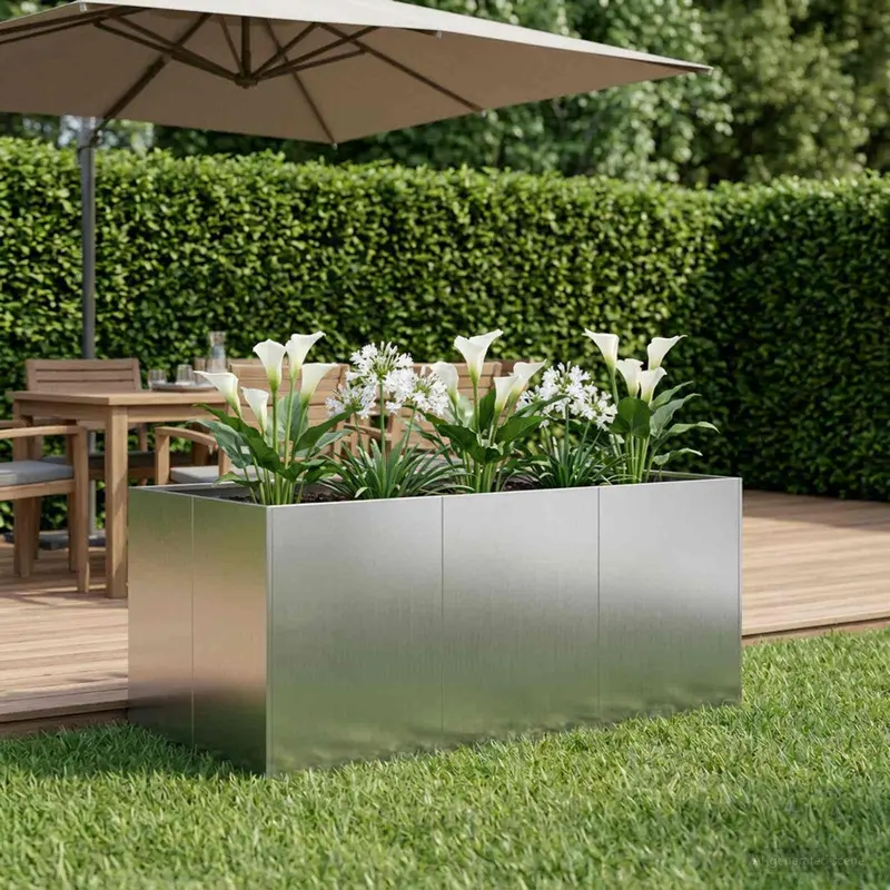 Vidaxl plantenbak zilver 120 x 80 x 60 cm gegalvaniseerd staal