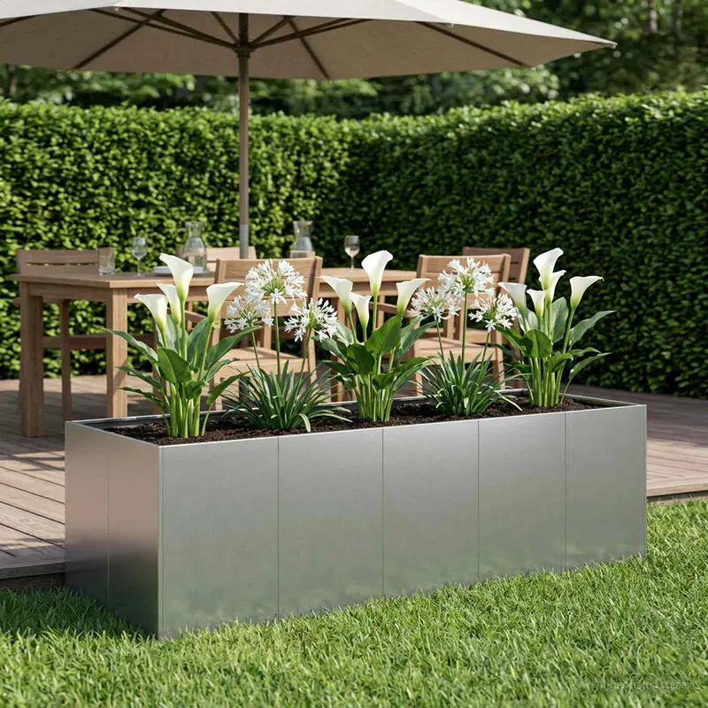Vidaxl plantenbak zilver 200 x 80 x 60 cm gegalvaniseerd staal