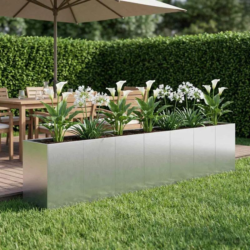 Vidaxl plantenbak zilver 280 x 40 x 60 cm gegalvaniseerd staal