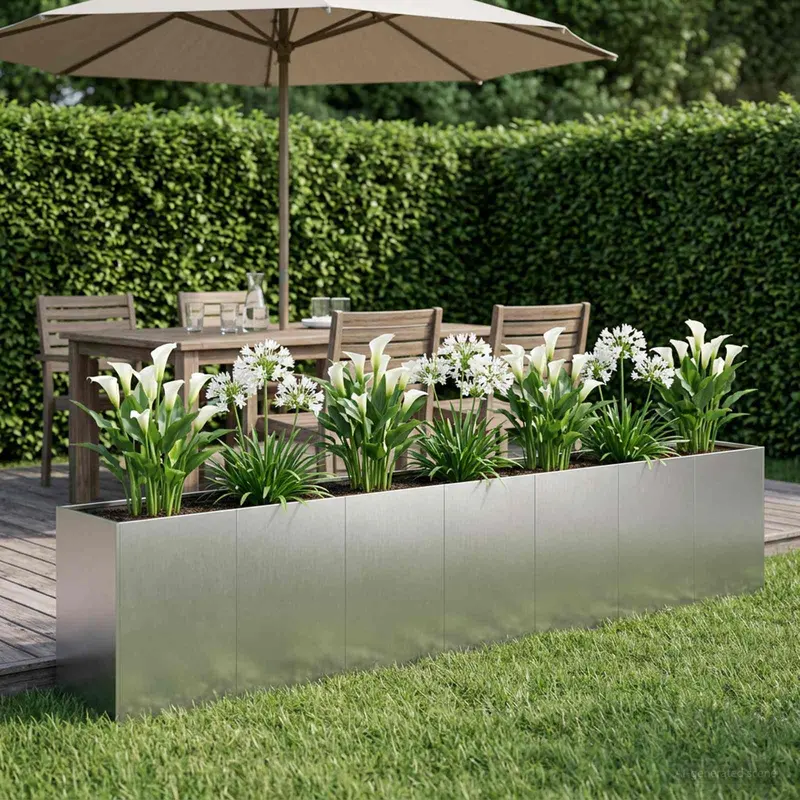 Vidaxl plantenbak zilver 280 x 40 x 60 cm roestvrij staal