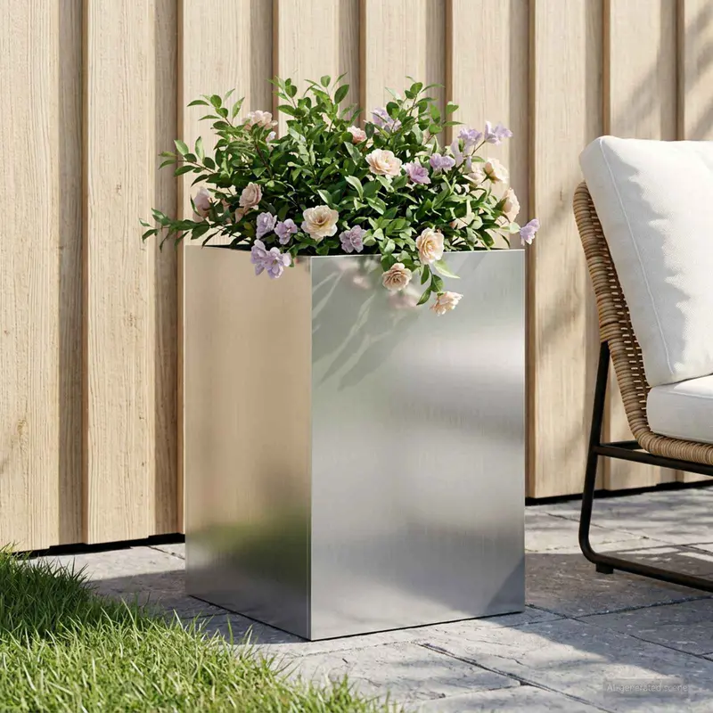 Vidaxl plantenbak zilver 40 x 40 x 60 cm gegalvaniseerd staal