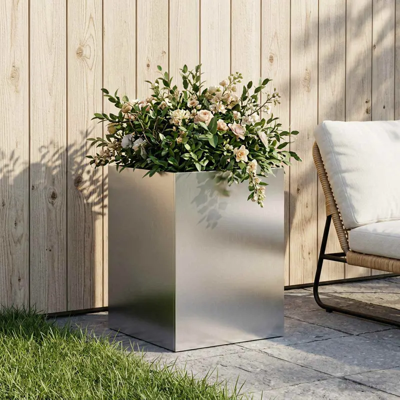 Vidaxl plantenbak zilver 40 x 40 x 60 cm roestvrij staal